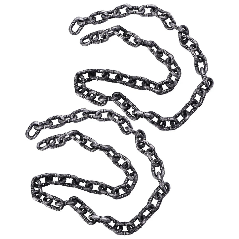 2 Pcs Simulation Big Iron Chain The Halloween Props Plastic Links Decor Decorate Pp Fake Costume