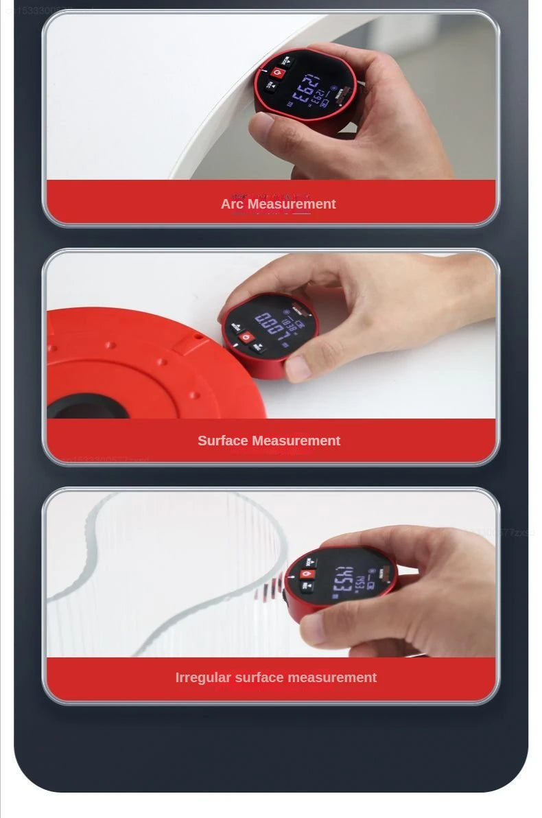 Cinta métrica con telémetro Xiaomi DELIXI, regla electrónica con rodillo, arco curvo plano de alta precisión, medidor de distancia láser