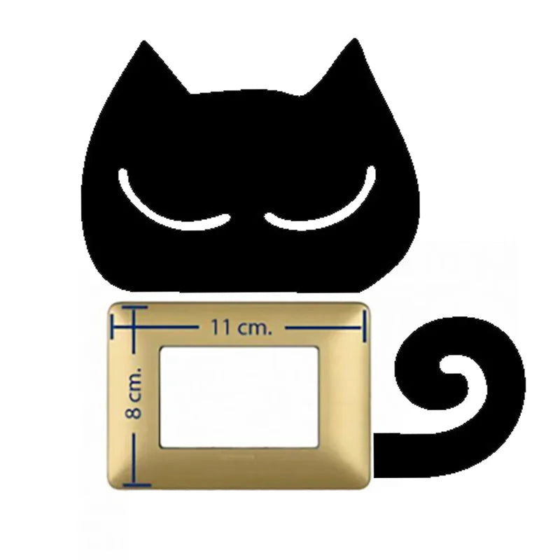 2Pcs/Set Cat switch sticker, Funny Cute Cat Switch Wall Sticker, Art Wall Stickers Art Murals, for Home Living Room Bedroom Deco