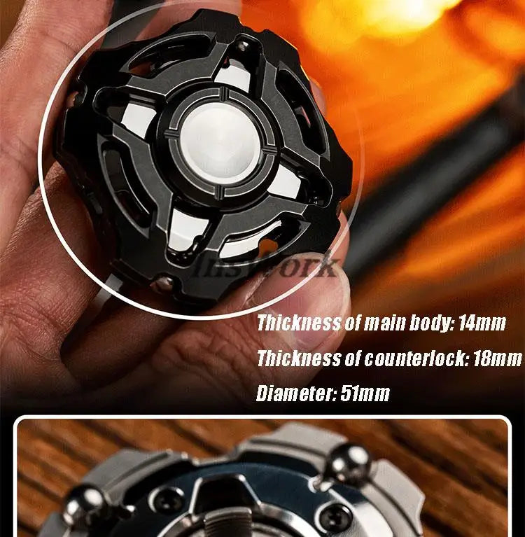 WANWU EDC Zeus X Linkage Structure Titanium Alloy Fingertip Gyro Finger Ring Decompression Toy