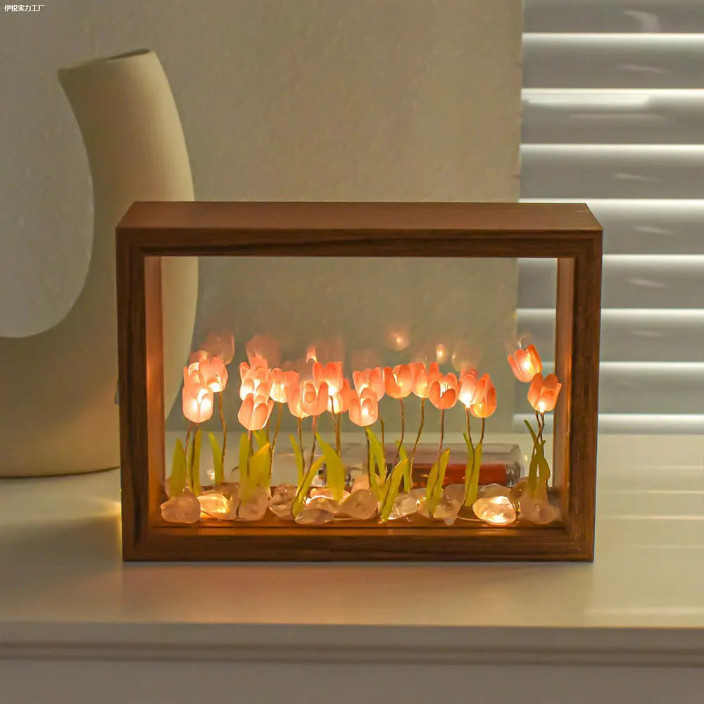 20PCS Tulip Nightlight Handmade DIY Photo Frame Huahai Home Decoration Atmosphere Lamp Valentine's Day Christmas Birthday Gift
