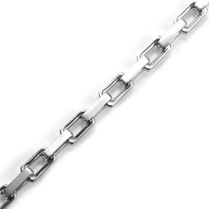 9.5mm Thick Stainless Steel Bamboo Necklaces Bracelets for Men Women Waterproof Square Rhombus Chain Accessories