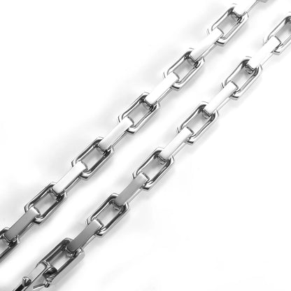 9.5mm Thick Stainless Steel Bamboo Necklaces Bracelets for Men Women Waterproof Square Rhombus Chain Accessories