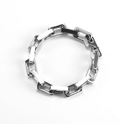 9.5mm Thick Stainless Steel Bamboo Necklaces Bracelets for Men Women Waterproof Square Rhombus Chain Accessories