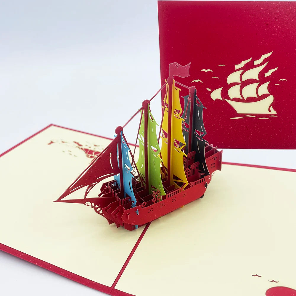 3D Pop UP Invitations Card 3D Paper World Attractions Birthday Greeting Cards 3D Tourist Postcard Save The Date Boy Gift Card