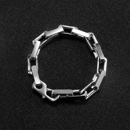9.5mm Thick Stainless Steel Bamboo Necklaces Bracelets for Men Women Waterproof Square Rhombus Chain Accessories