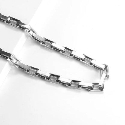 9.5mm Thick Stainless Steel Bamboo Necklaces Bracelets for Men Women Waterproof Square Rhombus Chain Accessories