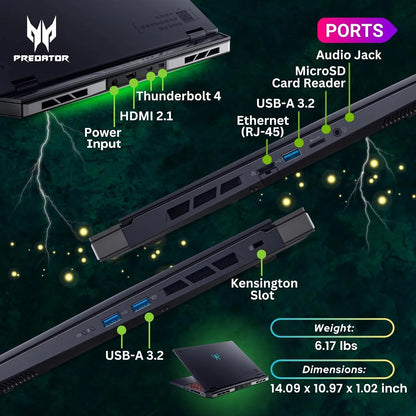 Acer Predator Helios Neo 16" Gaming Laptop,Intel Core i9-14900HX,64GB RAM,4TB SSD,GeForce RTX 4060,Black,with Gaming Mouse
