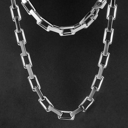 9.5mm Thick Stainless Steel Bamboo Necklaces Bracelets for Men Women Waterproof Square Rhombus Chain Accessories