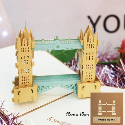 3D Pop UP Invitations Card 3D Paper World Attractions Birthday Greeting Cards 3D Tourist Postcard Save The Date Boy Gift Card