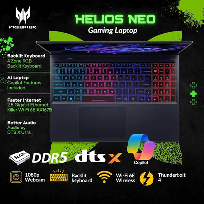 Acer Predator Helios Neo 16" Gaming Laptop,Intel Core i9-14900HX,64GB RAM,4TB SSD,GeForce RTX 4060,Black,with Gaming Mouse