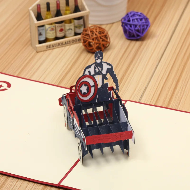 3D Pop UP Invitations Card 3D Paper World Attractions Birthday Greeting Cards 3D Tourist Postcard Save The Date Boy Gift Card