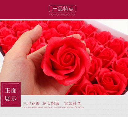 50 Pieces 5 CM Artificial soap flower Wedding Home decoration accessories Diy Festival Candy box Bath flower Scrapbooking Brooch