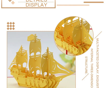 3D Pop UP Invitations Card 3D Paper World Attractions Birthday Greeting Cards 3D Tourist Postcard Save The Date Boy Gift Card