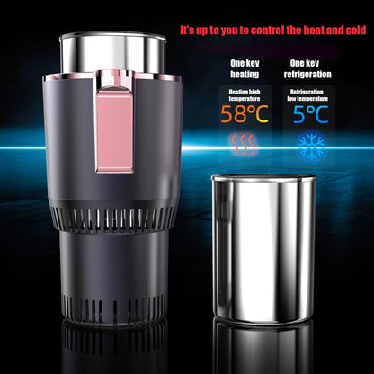Chauffe-tasse de bureau pour voiture 12 V avec affichage de la température 2 en 1 Support de tasse à boisson intelligent Refroidisseur de boisson Chauffe-biberon