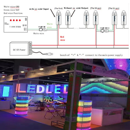 50pcs 12mm WS2811 IC RGB pixel LED string DC 5V 12V IP68 waterproofChristmas / holiday Outdoor lighting lights string
