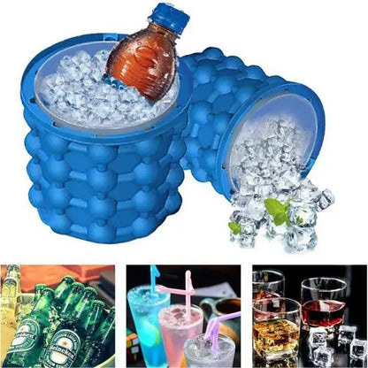 Silicone Ice Cube Maker Portable Bucket Wine Ice Cooler Beer Cabinet Space Saving Kitchen Tools Drinking Whiskey Freeze