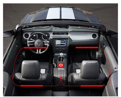 48 LED Remote App Control Light Strip DIY Mode and Music Sync Under Dash Lighting With USB Car Charger DC12V Interior Lights
