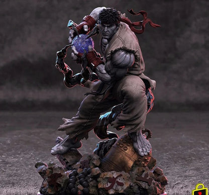 Kit de figura de resina Street Fighter Ryu Satsui no Hado [2 cabezas] 1/6 Anime sin pintar Garage Resin Kit Modelo GK