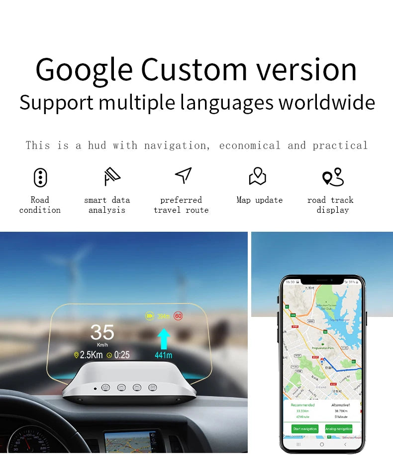 Adapt model3&Y heads-up display speed time power gear synchronization hd projection dashboard