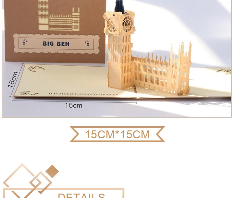 3D Pop UP Invitations Card 3D Paper World Attractions Birthday Greeting Cards 3D Tourist Postcard Save The Date Boy Gift Card