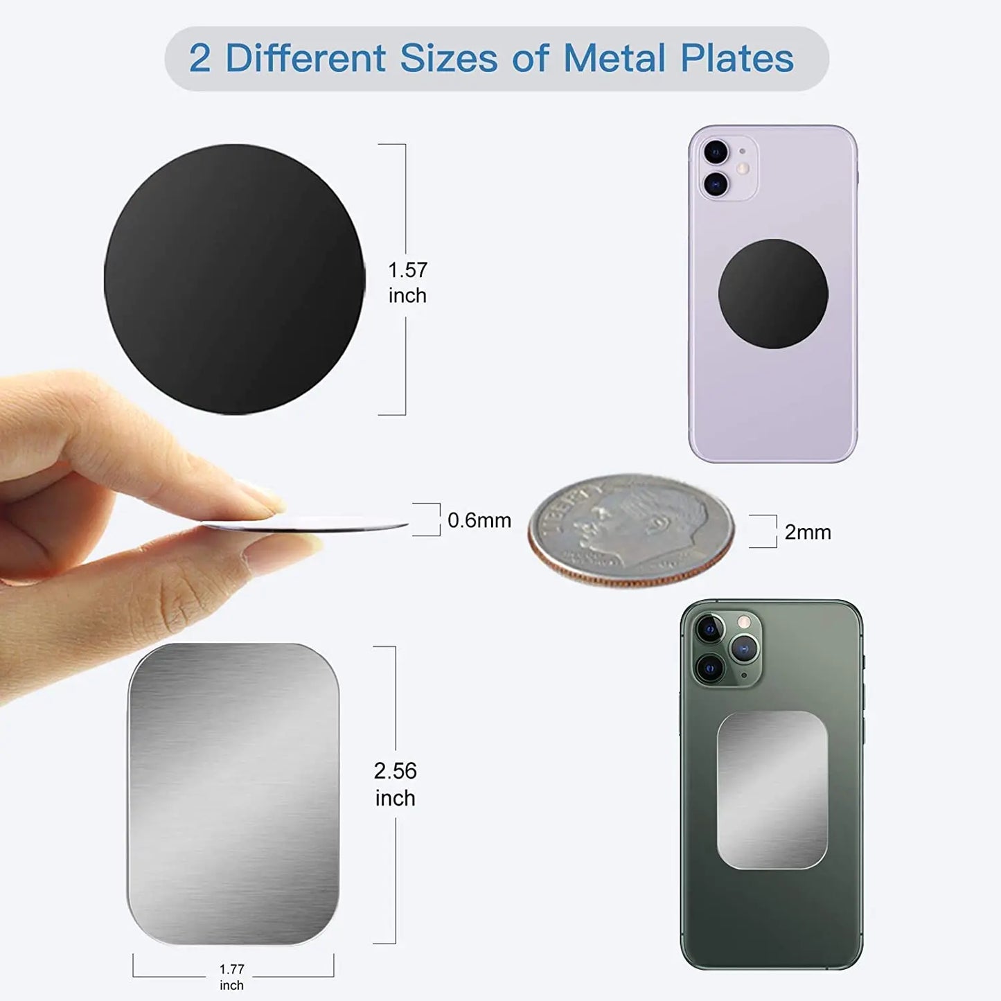 Universal Thin Metal Plate For Magnetic Car Phone Holder Iron Sheet Sticker Disk For Mobile Phone Magnet Holder Mount Stand