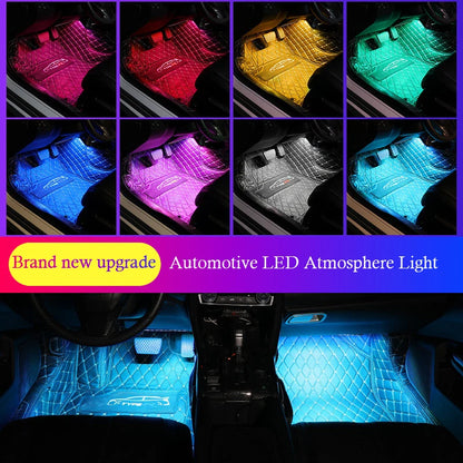 Universal Car Foot Led Atmosphere Light USB Music Voice Control Rhythm Lamp Car Interior  Decoration Car Modification