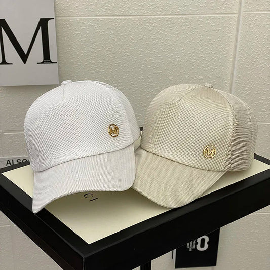 Chapeau d'été en maille pour femme, version coréenne de la marque Tide M, chapeaux de soleil d'extérieur, casquettes de baseball décontractées, petite casquette