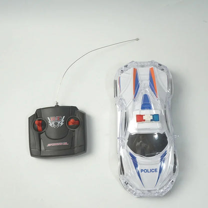 Coche de juguete RC 1/18 con iluminación genial, control remoto de alta velocidad, coche de policía inalámbrico RC con luces 3D, juguetes para niños, regalo de cumpleaños para niños