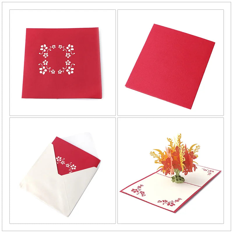 38 Styles 3D Pop Up Greeting Card Love In Hands Birthday Wedding Halloween Christmas Valentines' Day New Year Xmas Kids Gift