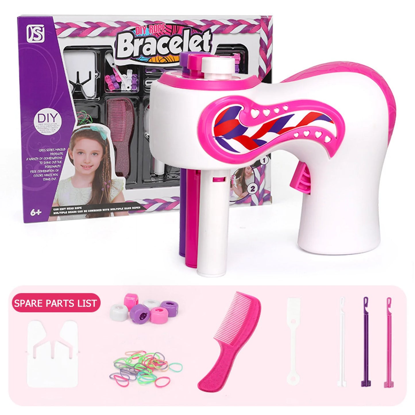 Trenzadora de cabello automática, máquina eléctrica para tejer cabello, bricolaje, rollo de tejido torcido, herramientas de peinado para trenzas torcidas, regalo para niña