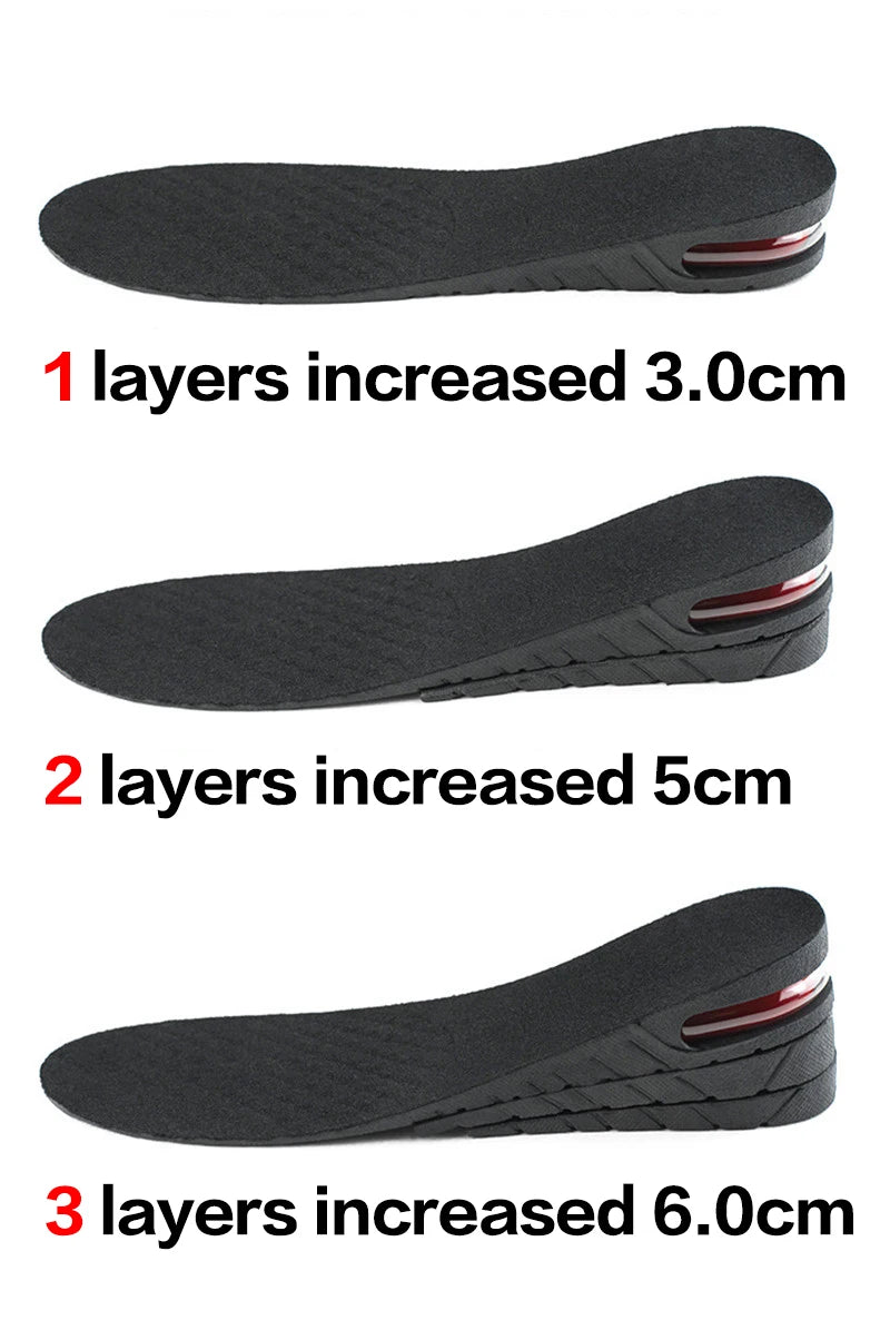6cm Adjustable insole Unisex Quality Insoles Insert Higher Shoe Pad Memory Foam Lifts Inserts Free Size Cushion for Men Women