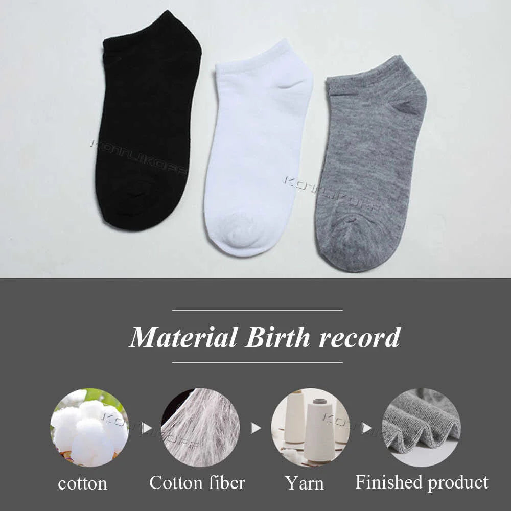 6 Pairs/Lot Cotton Socks Thin Breathable Socks High Quality No Show Boat Socks Short Men Women Insert Pads