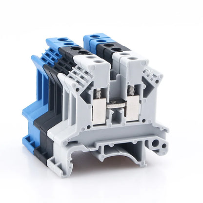 10 piezas Bloque de terminales de riel DIN UK-2.5B Cable Conductor eléctrico Conector universal Bloque de terminales de conexión por tornillo UK2.5B