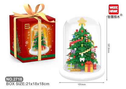 WiseHawk Micro Building Blocks One Piece Wedding Dress Light Tree House Kids Mini Brick Toys con caja de presentación y luz LED