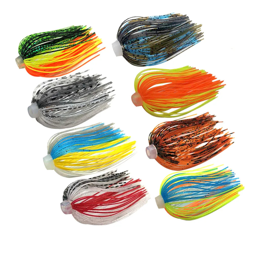 5 pcs/lot 88 Strands 64mm Silicone Skirts Elastic hole Umbrella skirts Fishing Accessories Buzzbaits Spinner Buzz Bait