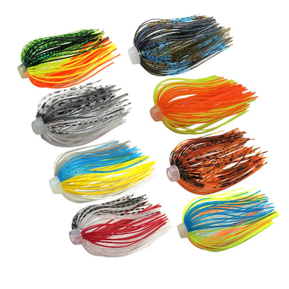 5 pcs/lot 88 Strands 64mm Silicone Skirts Elastic hole Umbrella skirts Fishing Accessories Buzzbaits Spinner Buzz Bait