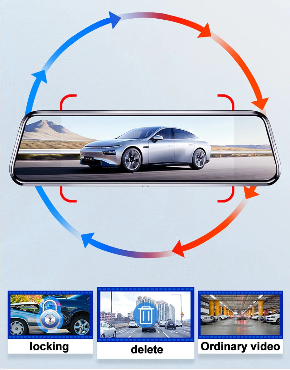 Car DVR Rear View Mirror Recorder HD Video 10 Inch Dash Cam Sony Lens Ultra HD 1920*1080P Camera Streaming Rearview Mirror