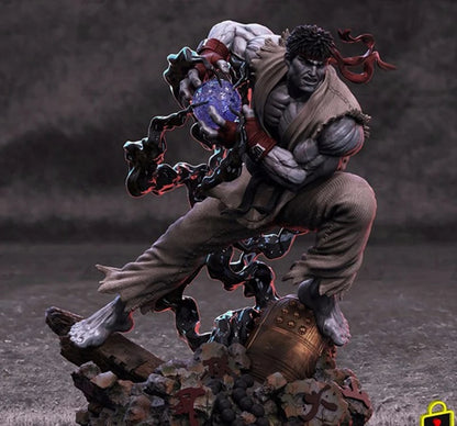 Kit de figura de resina Street Fighter Ryu Satsui no Hado [2 cabezas] 1/6 Anime sin pintar Garage Resin Kit Modelo GK