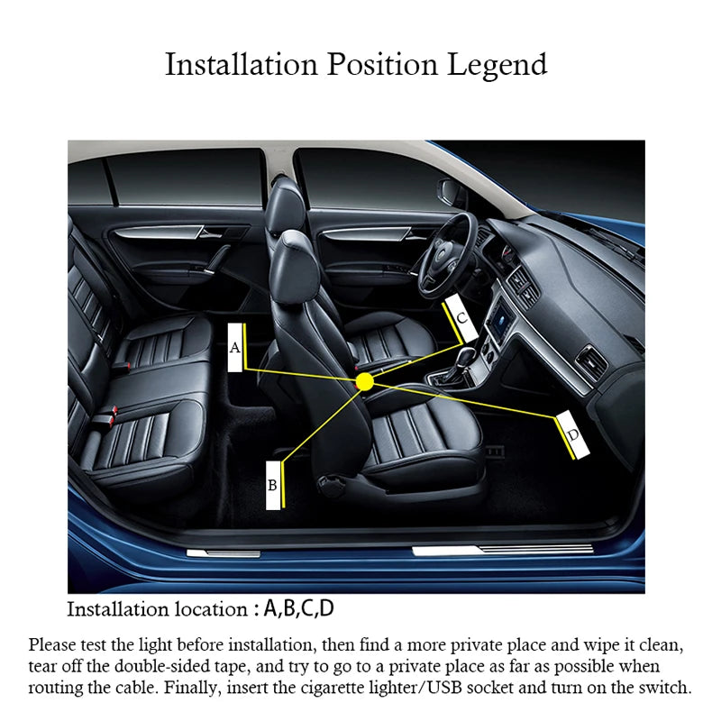 Universal Car Foot Led Atmosphere Light USB Music Voice Control Rhythm Lamp Car Interior  Decoration Car Modification