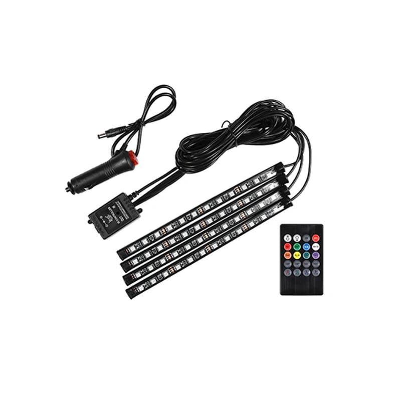 Universal Car Foot Led Atmosphere Light USB Music Voice Control Rhythm Lamp Car Interior  Decoration Car Modification