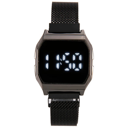 Simple Square LED Watch for Men Women Luxury Gold Men's Digital Watch Metal Mesh Strap Fashion Mens Electronic Watch Male Clock
