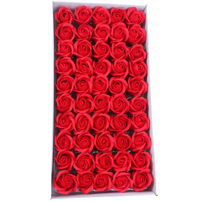 50 Pieces 5 CM Artificial soap flower Wedding Home decoration accessories Diy Festival Candy box Bath flower Scrapbooking Brooch
