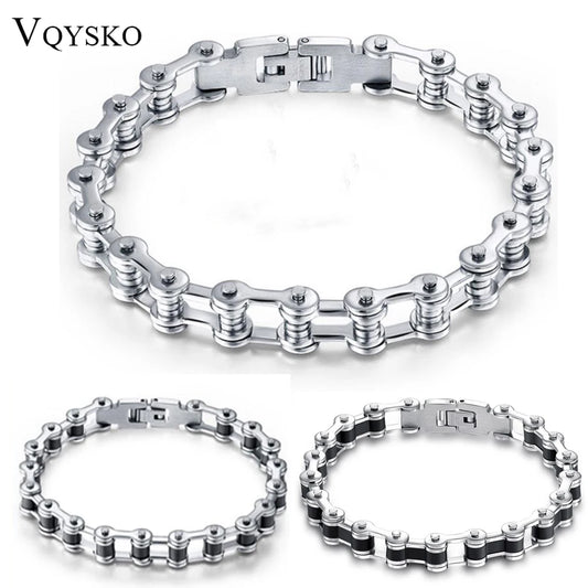 Top Quality Stainless Steel Biker Bracelet  Men's Motorcycle Chain Punk Rock Male Bracelet Biker Bicycle Bracelets For Men