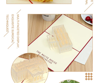 3D Pop UP Invitations Card 3D Paper World Attractions Birthday Greeting Cards 3D Tourist Postcard Save The Date Boy Gift Card