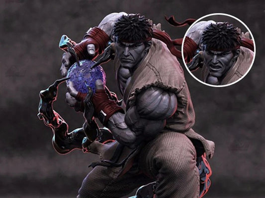 Resin Figure Kit Street Fighter Ryu Satsui no Hado [2Head] 1/6 Anime Unpainted Garage Resin Kit Model GK