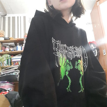 2021 New Hooded Sweatshirt Men's and Women's Casual Sweatshirt Gothic Skull Harajuku Butterfly Couple Hoodie