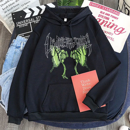 2021 New Hooded Sweatshirt Men's and Women's Casual Sweatshirt Gothic Skull Harajuku Butterfly Couple Hoodie