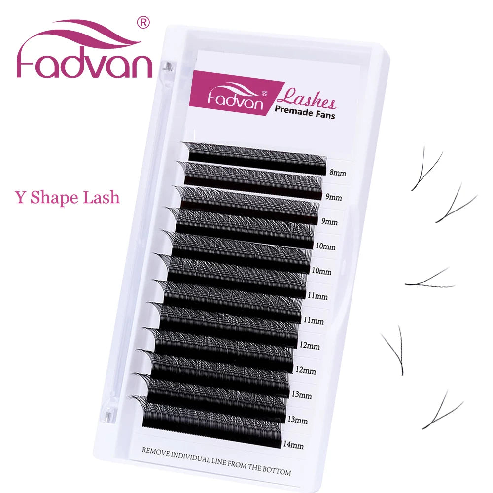 Vente en gros 10 pièces/lot extension de cils en forme de YY faux cils construction maille entourage croix YY/VV cils pointe fendue fournitures de maquillage