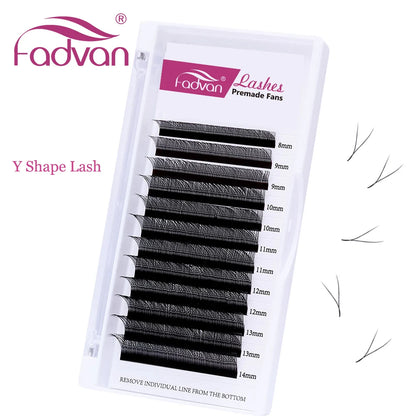 Vente en gros 10 pièces/lot extension de cils en forme de YY faux cils construction maille entourage croix YY/VV cils pointe fendue fournitures de maquillage